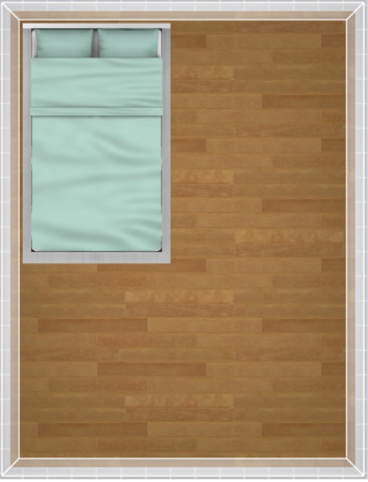 6畳にセミダブルベッド縦置き