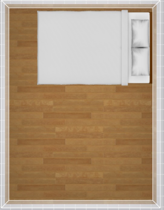 6畳にダブルベッド横置き