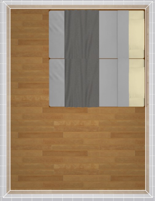 6畳にシングルベッド2つ横置き