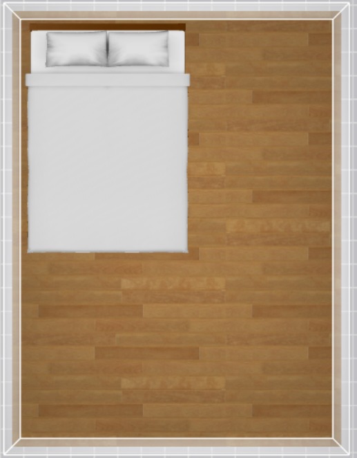 6畳にダブルベッド縦置き