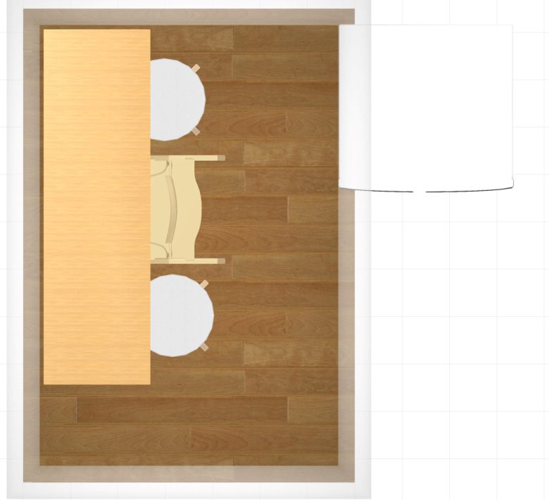 カウンター式ダイニング　上から見たイメージ