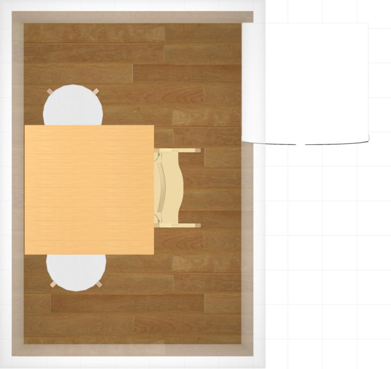 正方形テーブルダイニング　上からのイメージ