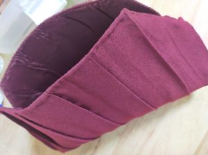 口金を付ける前のバッグ