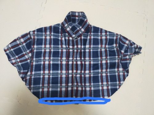 バイアステープを付ける部分